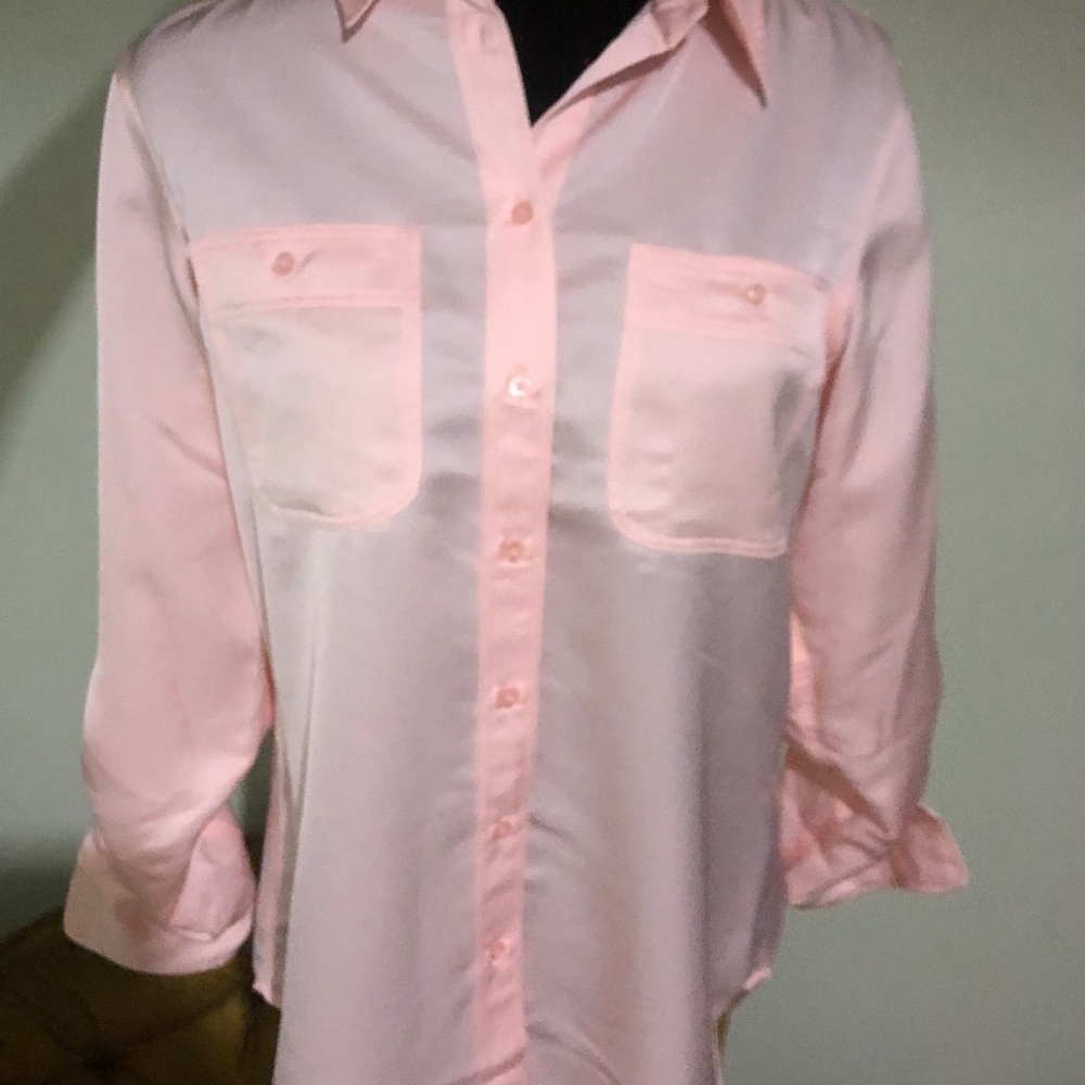 Baby pink silk Ralph Lauren blouse